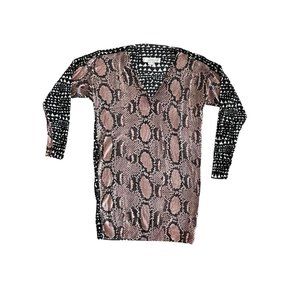 Stella McCartney Multicolor Wool Snake Tunic V-Neck Sweater XS MSRP $1,080